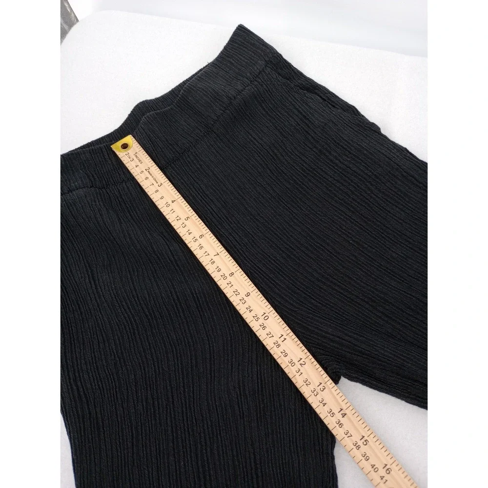Soft Surroundings Pants Women S Black Ribbed Knit Button Hem
